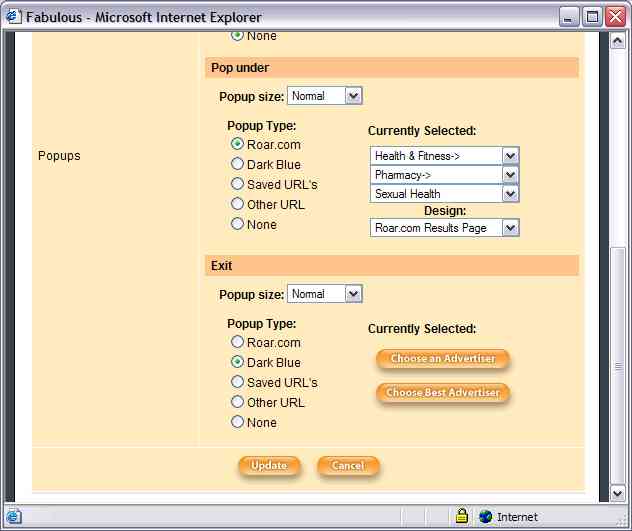 Setup Popups