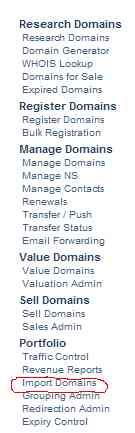 click on 'Import Domains'