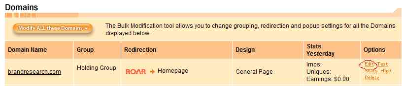 Edit your domain